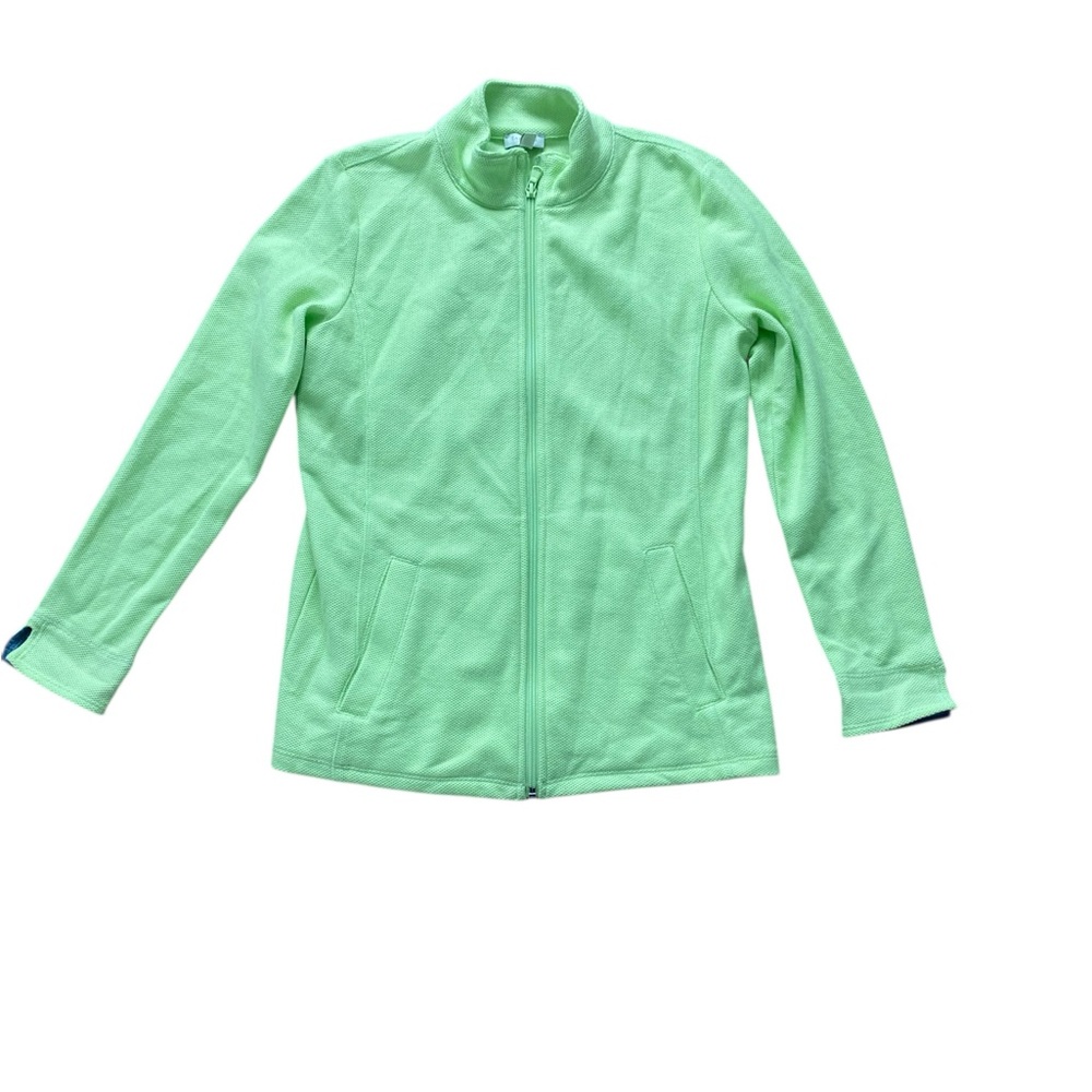 Talbots Seersucker Lime Green Zip-Up Jacket-New With Tags.  Size petite